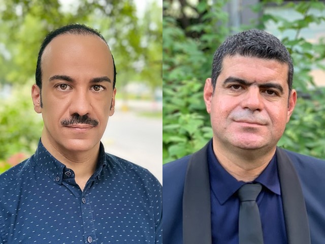 Two headshot photos; on the left is Odae Al Aboud and on the right is Kifah Gharzeddin