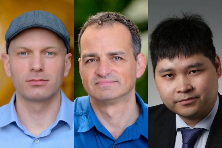 Image of Carlos Rossa (left), Andy Adler (center) and Chao Sen (right)