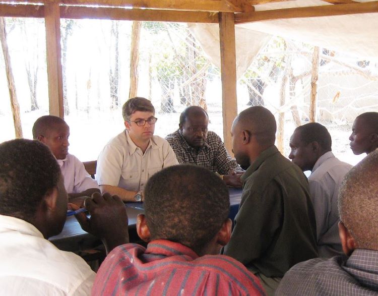 James Milner meets with Burundian refugees whose families have been in exile in Tanzania