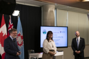 woman receiving prize